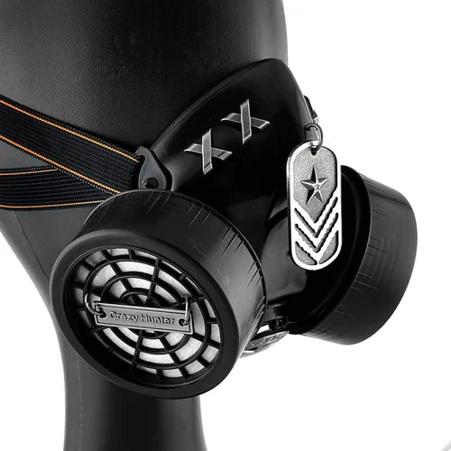 Vista 2 de Nueva estrella Steampunk gótico máscara de gas Cosplay Respirador Accesorios Negro