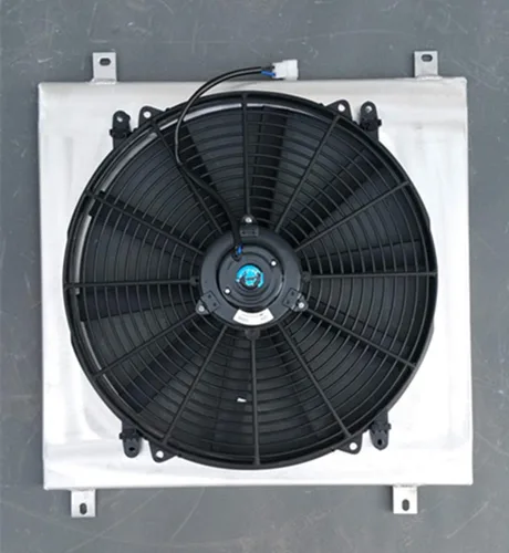 Vista 4 de Radiador de aluminio, cubierta y ventilador para Toyota Land Cruiser FJ40 / FJ45 1970-1980