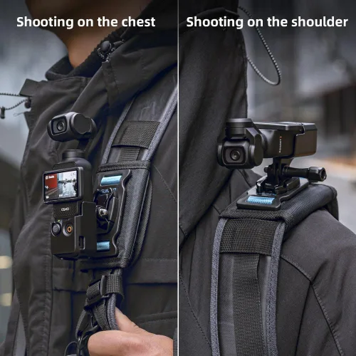Vista 6 de Osmo Pocket 3 Soporte para Mochila, Soporte de Correa de Cinturón de Bolsa de Hombro con Borde Extendido Compatible con DJI Osmo Pocket 3 Para