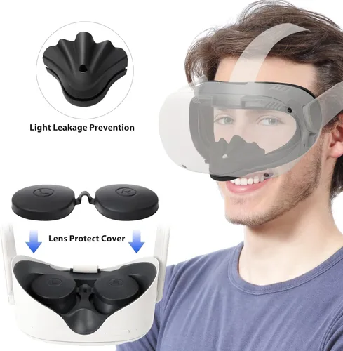 Vista 7 de HUIUKE VR Face Cushion Pad and Facial Interface Set for Quest 2 Removable Facial Interface Frame Two Foam Face Covers Replacement Anti-Leakage