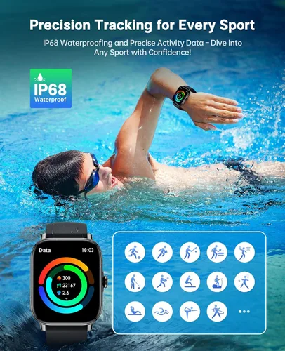 Vista 4 de Reloj inteligente para Android para hombres y mujeres, pantalla táctil de 1.91 pulgadas con monitor de sueño de oxígeno en sangre y frecuencia