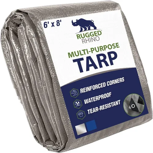 Vista 39 de RUGGED RHINO Lona resistente 100% impermeable para todo tipo de clima, lonas resistentes a la temperatura UV de 5 mil, cubierta multiusos de alta