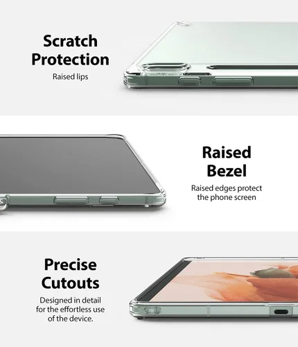Vista 6 de Ringke Fusion - Funda diseñada para Galaxy Tab S7 FE de 12.4 pulgadas (2021), parte trasera dura transparente a prueba de golpes, con soporte