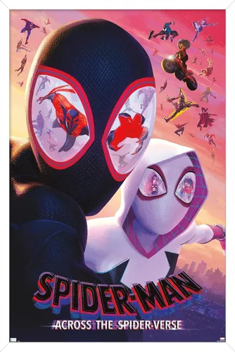 Vista 11 de Trends International Marvel Spider-Man: Across The Spider-Verse - Póster de pared de una hoja de máscaras, 22.37 x 34.00 pulgadas, versión enmarcada