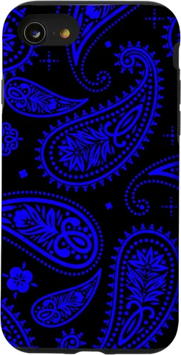 Vista 18 de Black Blue Paisley Bandana Vintage Floral Boho Pattern Case for iPhone 17