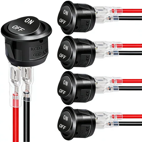 Vista 21 de Twidec/5 piezas Interruptor basculante redondo de 12V ON/OFF/ON AC 6A/250V 10A/125V SPST 3 pines 3 posiciones interruptor de palanca para coche