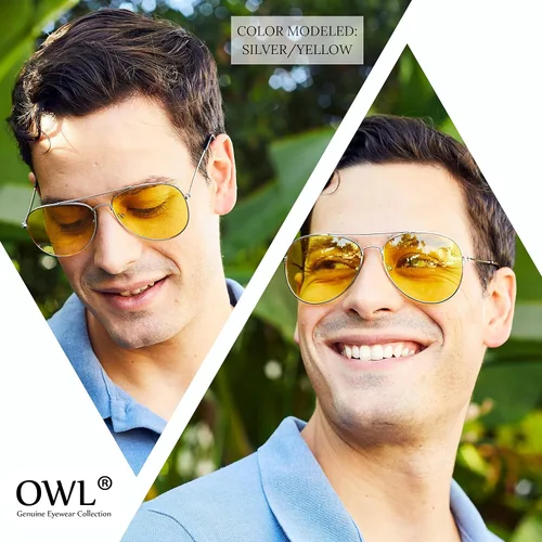 Vista 4 de Paquete de 3 lentes de color con protección UV y marco de metal unisex (paquete de 3 unidades avi-red-yell-blu, de colores), Rojo, amarillo, azul