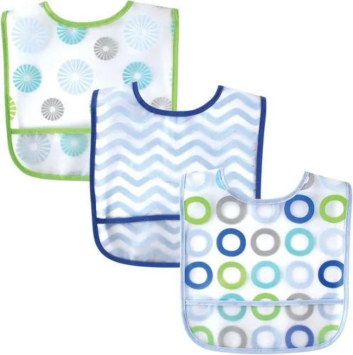 Vista 9 de Luvable Friends Baberos PEVA impermeables unisex para bebés Flamenco