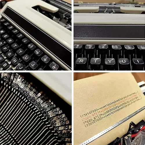 Vista 2 de Máquina de escribir manual KK321 - Diseño portátil clásico para escritura fácil de usar - Incluye juego de cintas - Máquina de escribir