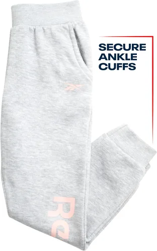 Vista 6 de Reebok Conjunto deportivo para niñas, sudadera de forro polar activo de 3 piezas, pantalones deportivos para correr, camiseta - Ropa deportiva