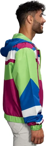 Vista 4 de Chaqueta cortavientos retro ligera con diseños coloridos de los años 80 y 90