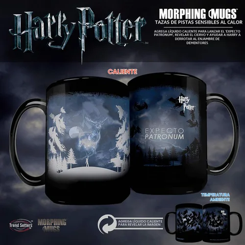 Vista 3 de Harry Potter Expecto Patronum Spell - Taza de cerámica sensible al calor, 16 onzas