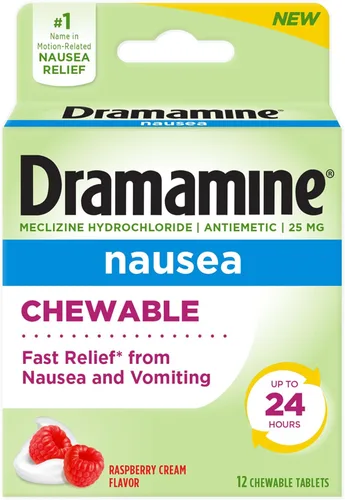 Vista 9 de Dramamine Náuseas de larga duración, alivio de las náuseas, 10 unidades (paquete de 2) Soporte antináuseas con Meclizine, alivio rápido