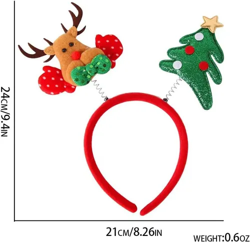 Vista 8 de GALEPICK Juego de diadema de Navidad para fiesta feliz un paquete de 12 decoraciones navideñas más populares para fiestas de Navidad, incluyendo