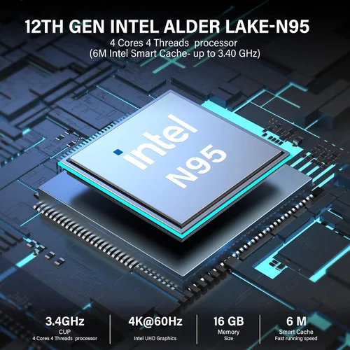 Vista 3 de KAMRUI GK3Plus Mini PC Alder Lake N95(hasta 3.4GHz) 16GB RAM 1TB M.2 SSD