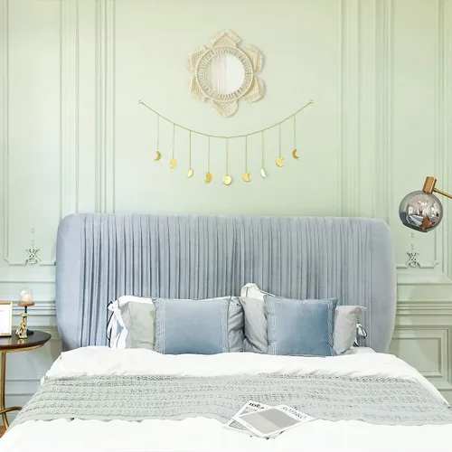 Vista 2 de Mkono - Espejo de pared colgante con flecos de macramé