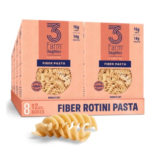 Vista 11 de Three Farm Daughters High Fiber Rotini Pasta, 12 oz. (2 Pack) Gut Healthy, Low GI, High Fiber Noodles, More Protein & Lower Net Carb, Made in the