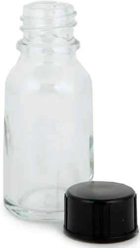 Vista 5 de Vivaplex, 24, botellas de vidrio transparentes de 0.5 fl oz, con tapas