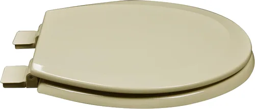 Vista 2 de 1F1R5-03 Asiento de inodoro redondo de madera moldeada premium con bisagra ajustable y OSG, almendra