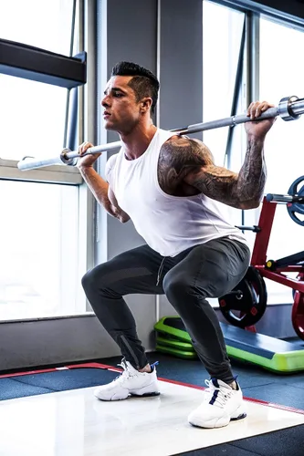 Vista 6 de FIRSTGYM Pantalones deportivos para hombre, ajustados, para entrenamiento, malla en el muslo, con bolsillos con cremallera