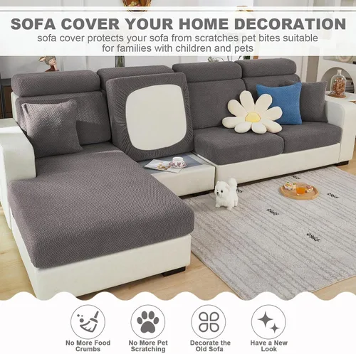 Vista 4 de Funda universal para sofá 2024, resistente al desgaste, fundas de cojín elásticas para sofá, fundas de sofá mágicas, protector de muebles