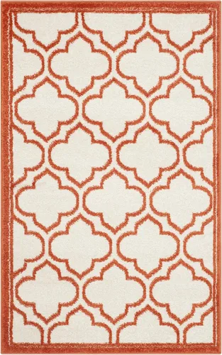 Vista 52 de Safavieh Amherst Collection Tapete AMT412A para interiores/exteriores de color marfil y verde claro, Polipropileno