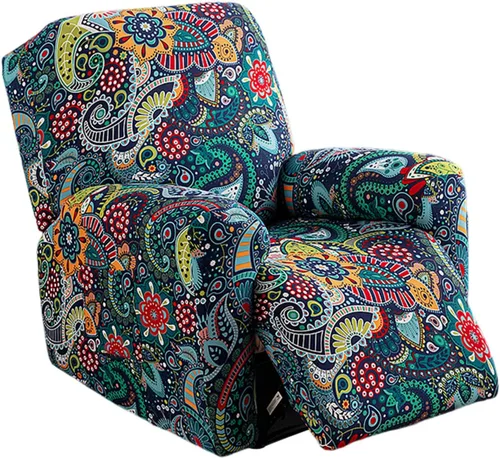 Vista 24 de Eco-Ancheng Fundas reclinables Lazyboy de 4 piezas, fundas para sofá reclinable, fundas antideslizantes para sillas reclinables, con bolsillos