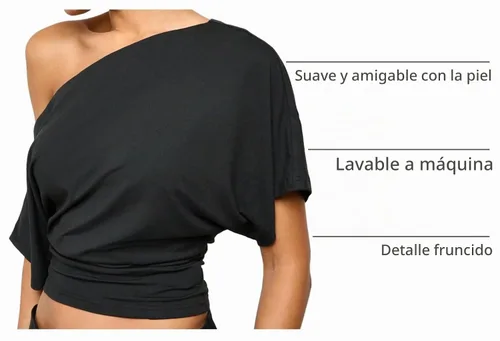 Vista 4 de SweatyRocks Women's Off The Shoulder Tops Asymmetrical Summer Going Out Top Negro