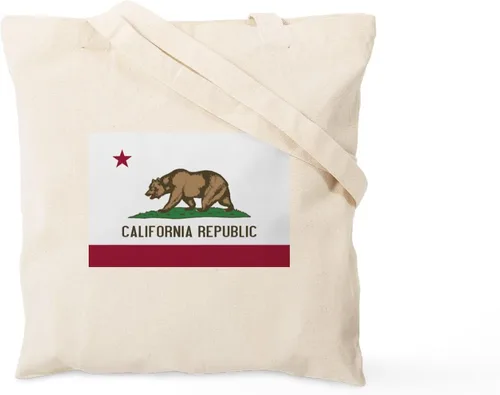 Vista 3 de CafePress Bolsa de asas de lona natural de California, bolsa de compras de tela, Caqui