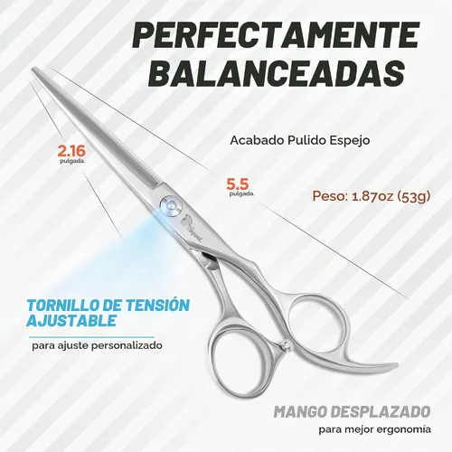 Vista 6 de Tijeras Profesionales para Cabello de 5.5 Pulgadas con Cuchillas Extremadamente Afiladas, Tijeras de Corte de Cabello de Acero 440C, Duraderas