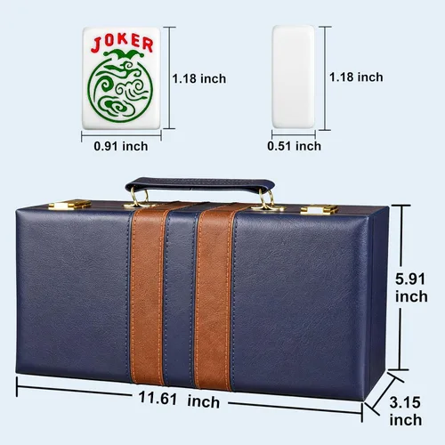 Vista 5 de Travel American Mahjong - Juego de azulejos, funda rígida premium, 166