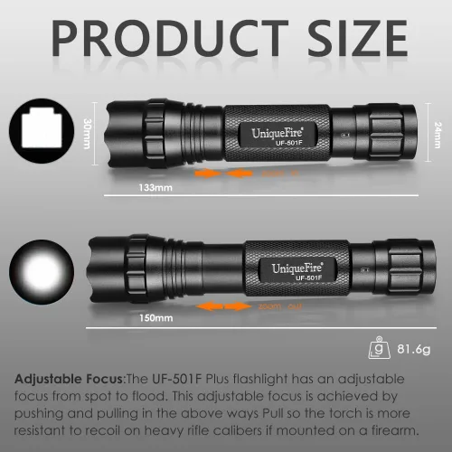 Vista 3 de 501F Vcsel 850nm IR iluminador luces de la linterna para visión nocturna Zoomable infrarrojos linterna iluminador con control dual interruptor