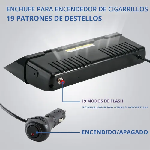Vista 5 de Barra de luz estroboscópica de emergencia LED azul para salpicadero de policía, visera de parabrisas, bombero, luces de advertencia de seguridad