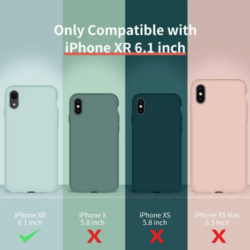 Vista 6 de Cordking Funda diseñada para iPhone XR, funda de silicona ultra delgada a prueba de golpes con [forro de microfibra suave antiarañazos], 6.1