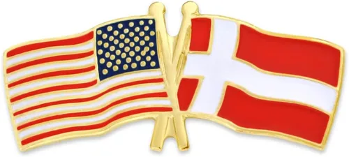 Vista 9 de PinMart Pin de solapa esmaltado con bandera de la amistad cruzada de Estados Unidos y el mundo
