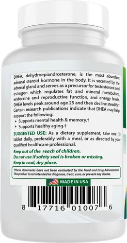 Vista 7 de Best Naturals Dhea 25mg Suplemento 240 tabletas - Apoya los niveles hormonales equilibrados para hombres y mujeres - Promueve un envejecimiento