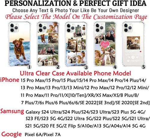 Vista 2 de Funda personalizada para iPhone 15 14 13 12 11 Pro Max Mini SE XS XR Samsung Galaxy Z Flip 5 S24 S23 S22 S21 S20 FE Ultra Plus A14 A13 A10e Google