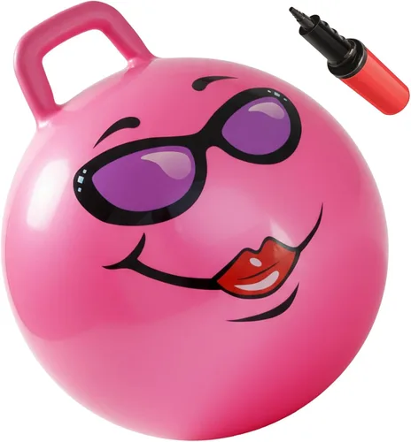 Vista 9 de WALIKI Bola Hippity Hop para adolescentes Hopper rosa de 22 pulgadas Bola de salto y salto para juego activo y diversión al aire libre