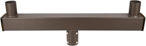 Vista 10 de Adaptador de espiga horizontal cuadrado de 180 grados con 2 brazos para poste cuadrado de 4 pulgadas, 2 soportes de montaje horizontales más gruesos