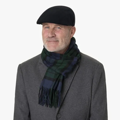 Vista 2 de Stetson Gorra plana de pana de algodón suave para hombre, fabricada en la UE
