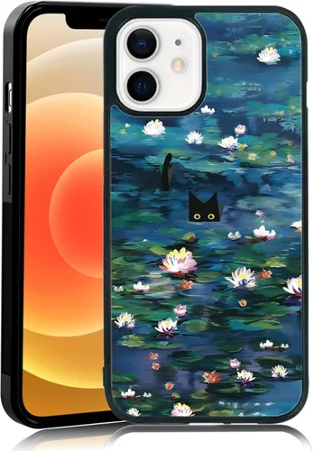 Vista 58 de Elegante funda de teléfono con diseño de gato Marie compatible con iPhone 11, funda de encaje dorado para iPhone, a prueba de golpes, rosa fucsia