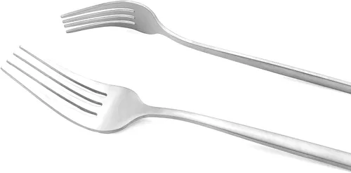 Vista 11 de Juego de 6 tenedores de postre de acero inoxidable de 3 dientes, juego de tenedores para frutas y tartas, 5.31 pulgadas, color plateado