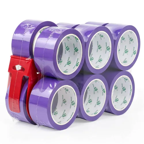 Vista 9 de BOMEI PACK Cinta de embalaje resistente para envíos morada 2.4mil x 2 in x