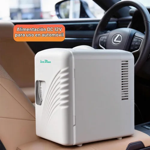 Vista 6 de Iceblue Mini nevera, 4 litros/6 latas de maquillaje con ondulado retro Blanco