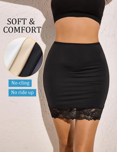 Vista 2 de ADOME Lencería con dobladillo de encaje y cintura ajustable para mujer