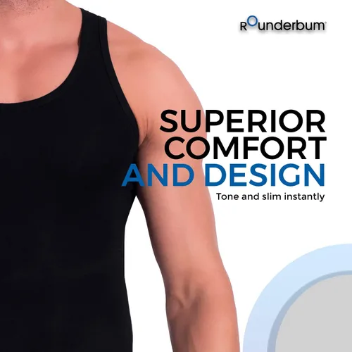 Vista 5 de Rounderbum Ropa interior para hombre Camiseta muscular acolchada para hombres Ropa interior Shapewear - Under Clothing Muscle Shirts para Hombre