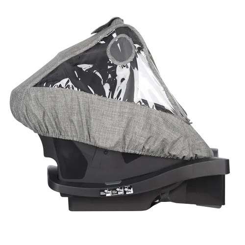 Vista 2 de Evenflo Protector impermeable para asiento de bebé, cubierta contra la lluvia, paneles ventilados (Melange gris)