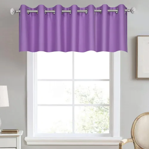 Vista 76 de DECOVSUN Cenefa de cortina opaca amarilla brillante para ventanas de cocina, cenefa opaca con ojales para dormitorio, cenefa corta y recta para sala