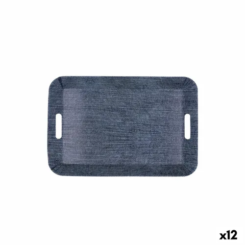 Vista 2 de Bandeja de desayuno Quid Habitat Azul Plástico 33 x 23 x 4 cm Con asas Denim (12 Unidades)