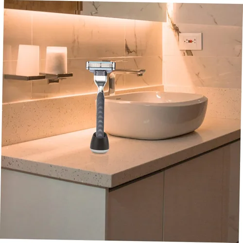 Vista 6 de Angoily 2pcs Aluminium Alloy Shaving Razor Stand with Oblique Opening Resistant Holder for Organized Bathroom Storage Smooth Edges Durable Base for